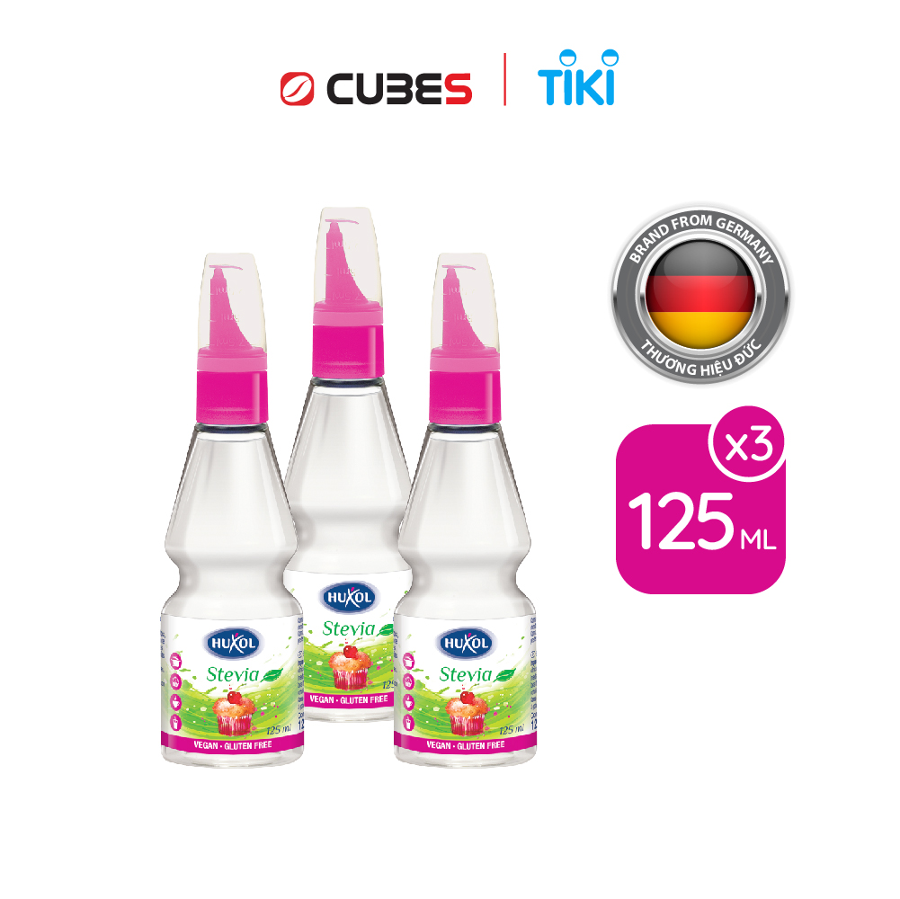 Combo Đường Ăn Kiêng Sweetener Huxol Cỏ Ngọt Stevia 125ml - Nhập khẩu từ Đức - Dành cho người tiểu đường, giảm cân, cao huyết áp