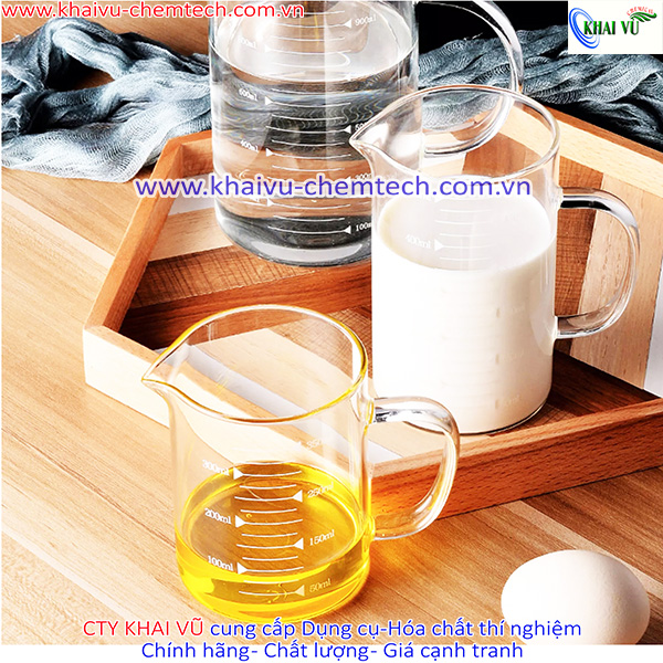 Cốc Thủy Tinh Có Vạch Chia Định Lượng 350ml, 500ml, 1000ml