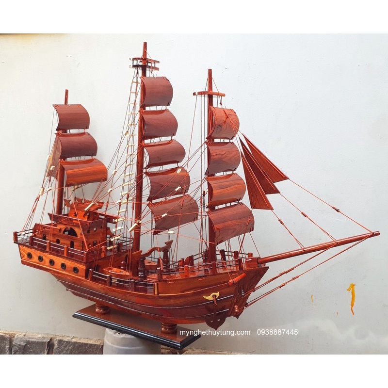 Thuyền gỗ hươn thuận buồm xuôi gió-Thuyền buồm chiến cổ ngang40 cm