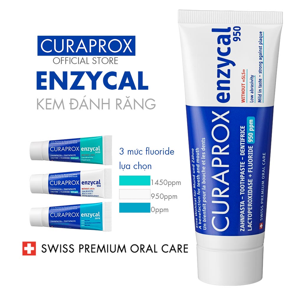 Kem đánh răng Curaprox Enzycal ngừa sâu răng – Enzycal 950