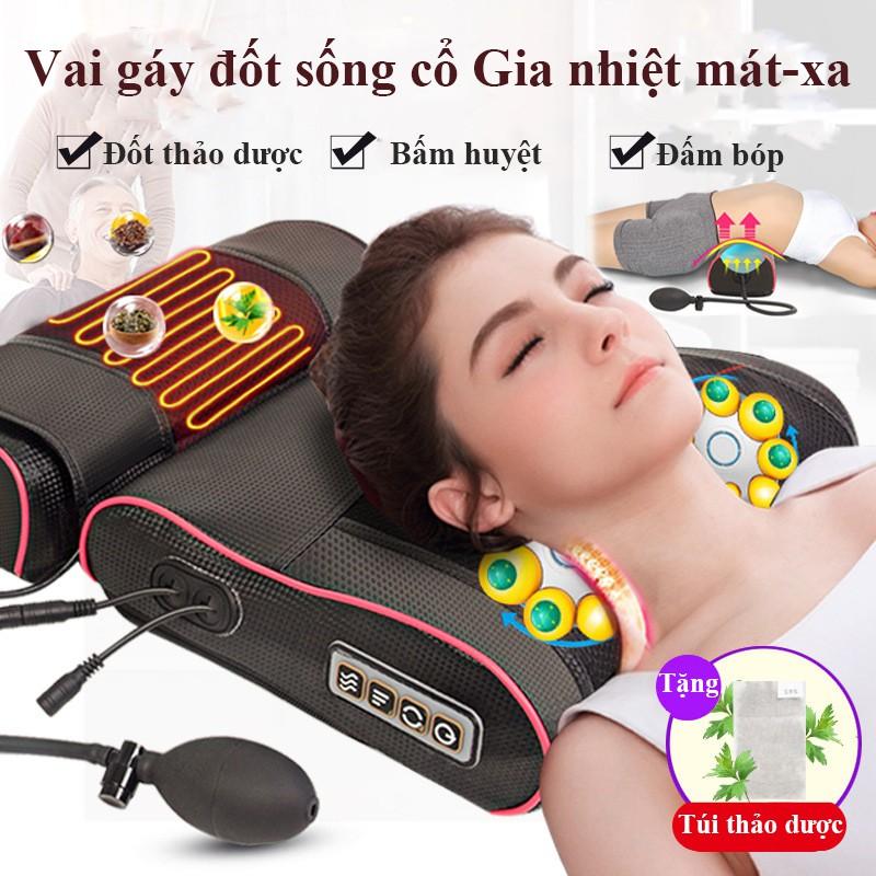 Gối massage máy mát-xa cổ vai gáy mát xa eo hông 20 đầu massage đa chức năng xoa bóp thư giãn