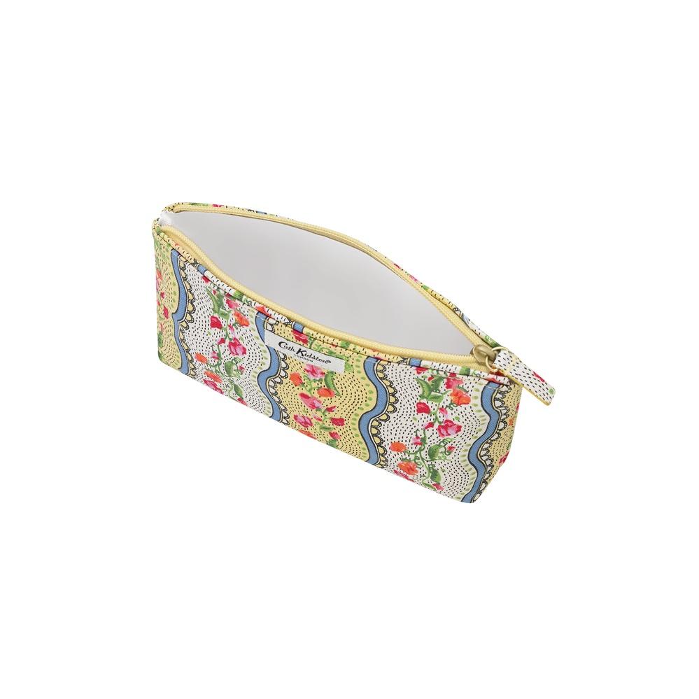 Cath Kidston - Túi đựng mỹ phẩm/Zip Cosmetic Bag - Sweet Pea Stripe Small - Yellow -1042641