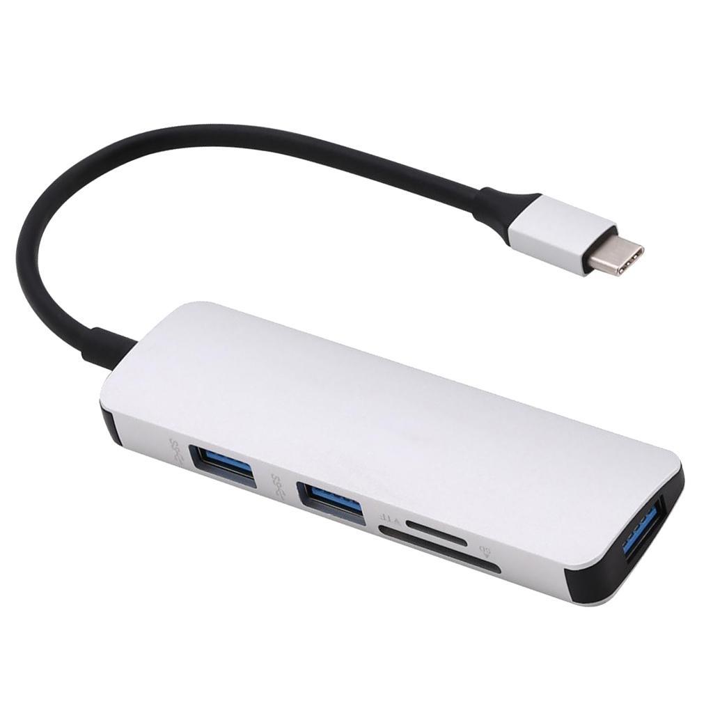 USB Hub Adapter, Type-C to USB 3.0 Converter and Card Reader for SD TF For