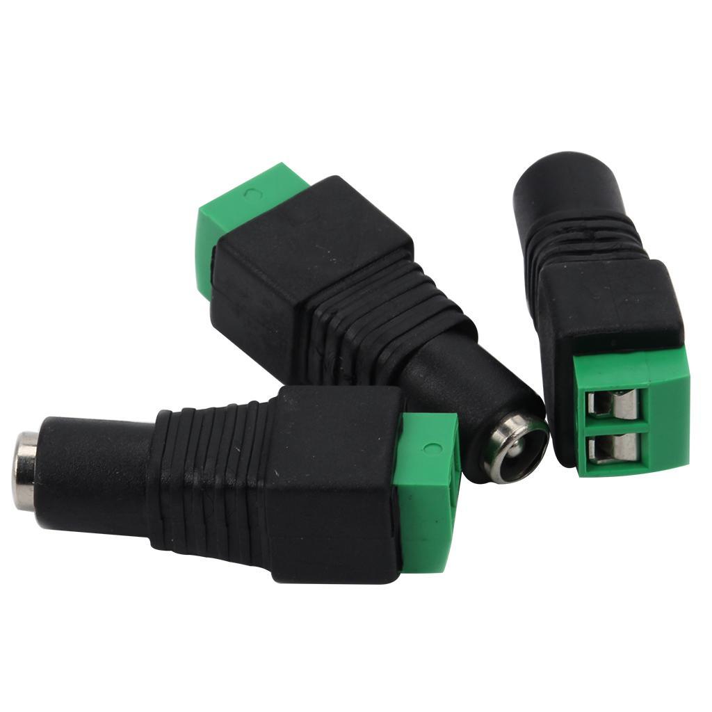 2.1mm DC female Jack Plug-in Power Connector Adapter Black