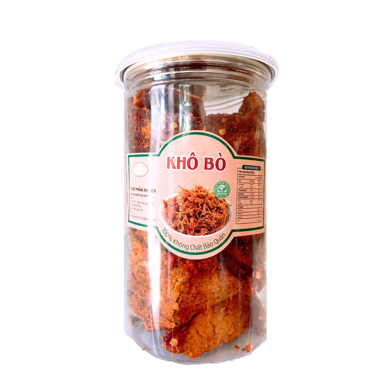 THỊT KHÔ BÒ DẠNG MIÊNG CAY NHẸ - HŨ 200G