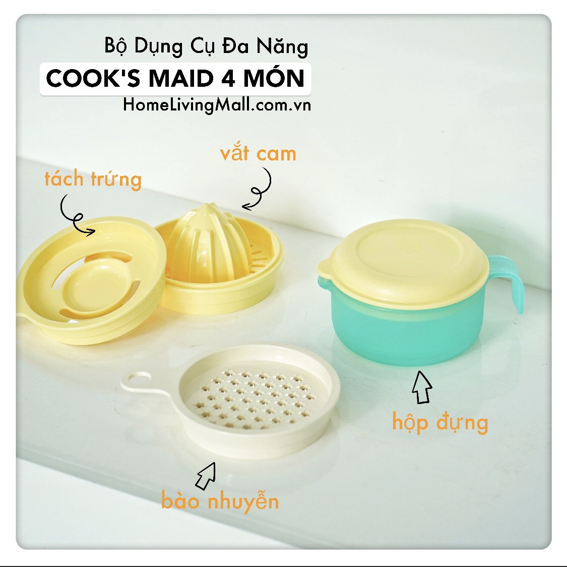 Bộ Dụng Cụ Đa Năng 4 Món Tupperware Cook'S Maid