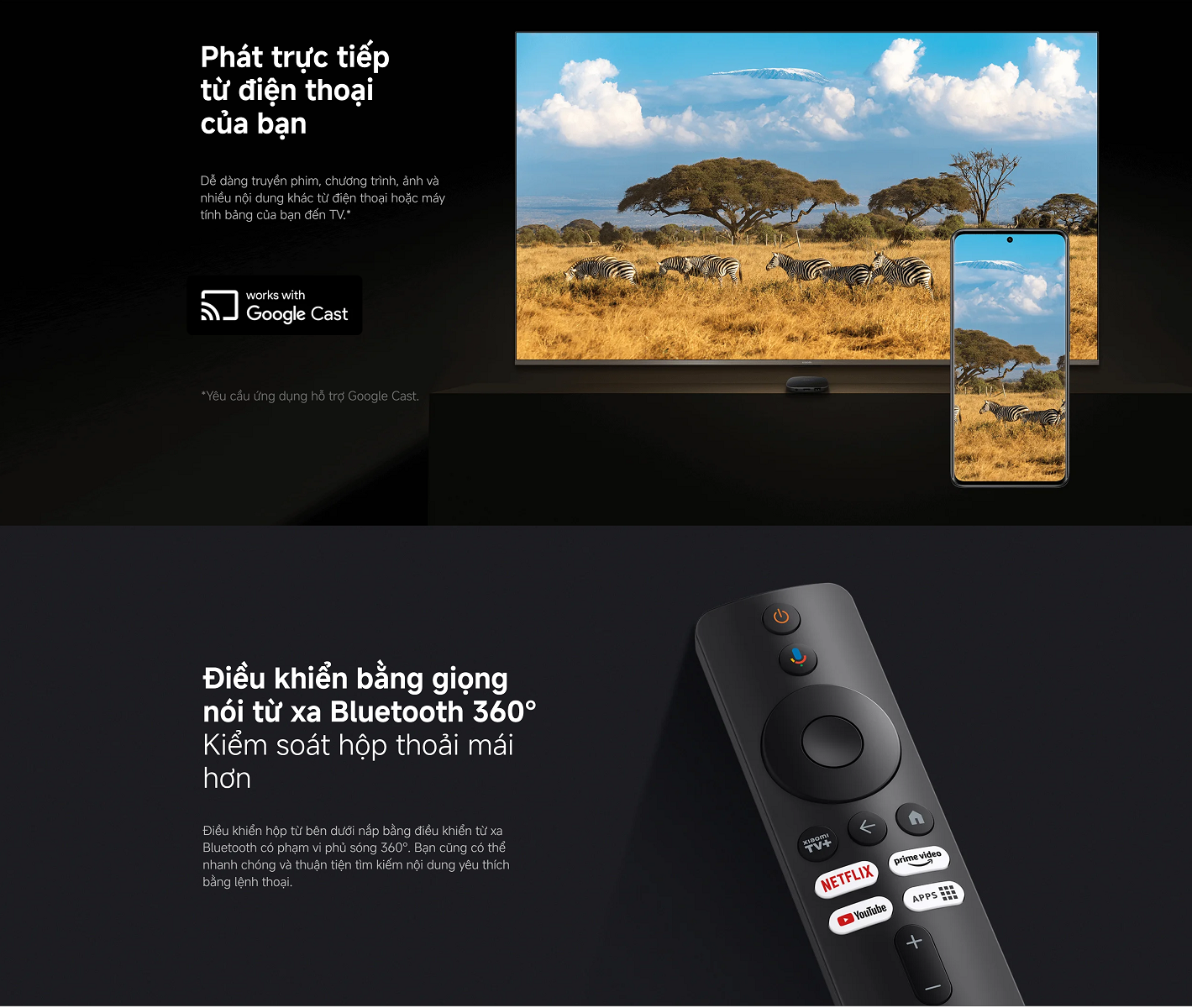 Tivi box Xiaomi Mi box S Gen 3 Google TV UHD 4K(3840×2160p) - Hàng chính hãng