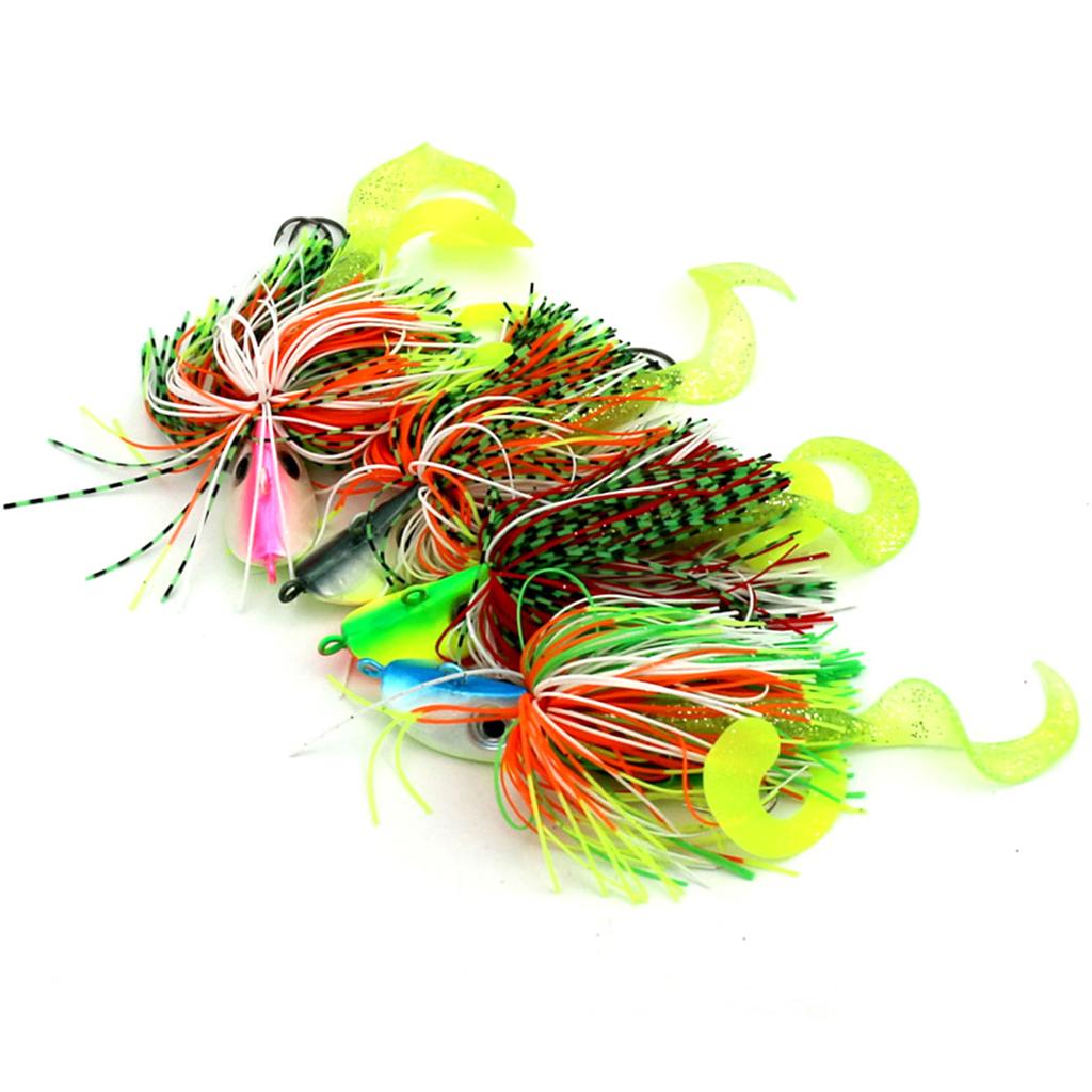 Metal Fishing Lure Jig Head Hard Bait Sea Fishing Silicone Tassle Lures