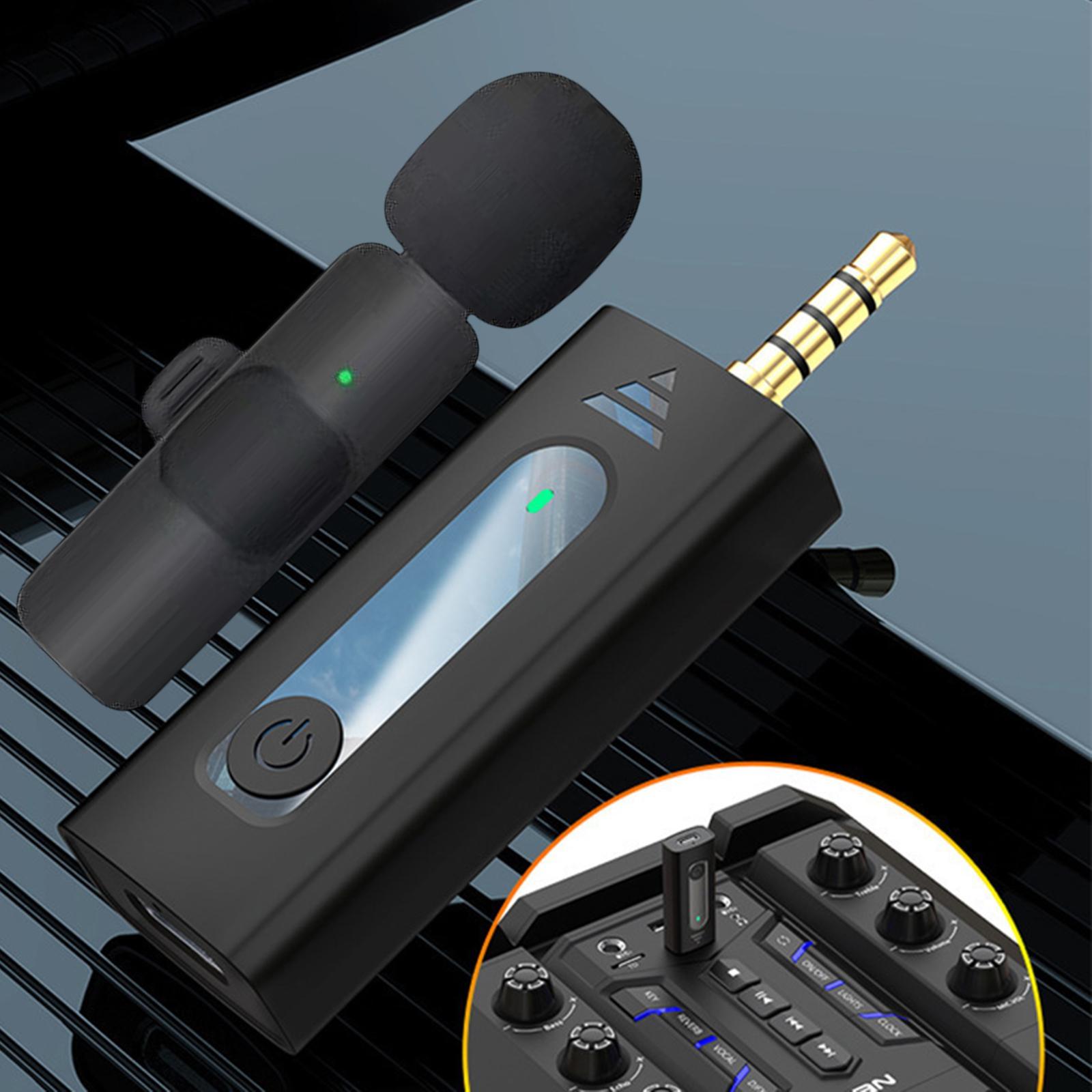 Condenser Mic with 3.5mm Receiver Lapel Mic for Live Streaming Camera Smartphone Speaker
