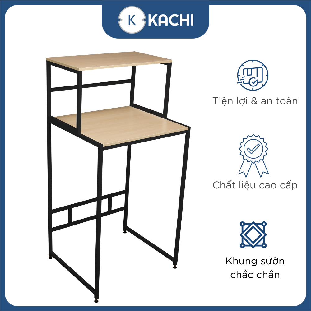 Kệ máy giặt mặt gỗ chân sắt Kachi MK287 - Hàng chính hãng