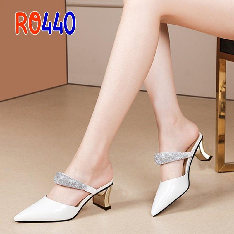 Giày cao gót nữ đẹp đế vuông 5 phân hàng hiệu rosata hai màu đen trắng ro440 - HÀNG VIỆT NAM CHẤT LƯỢNG QUỐC TẾ