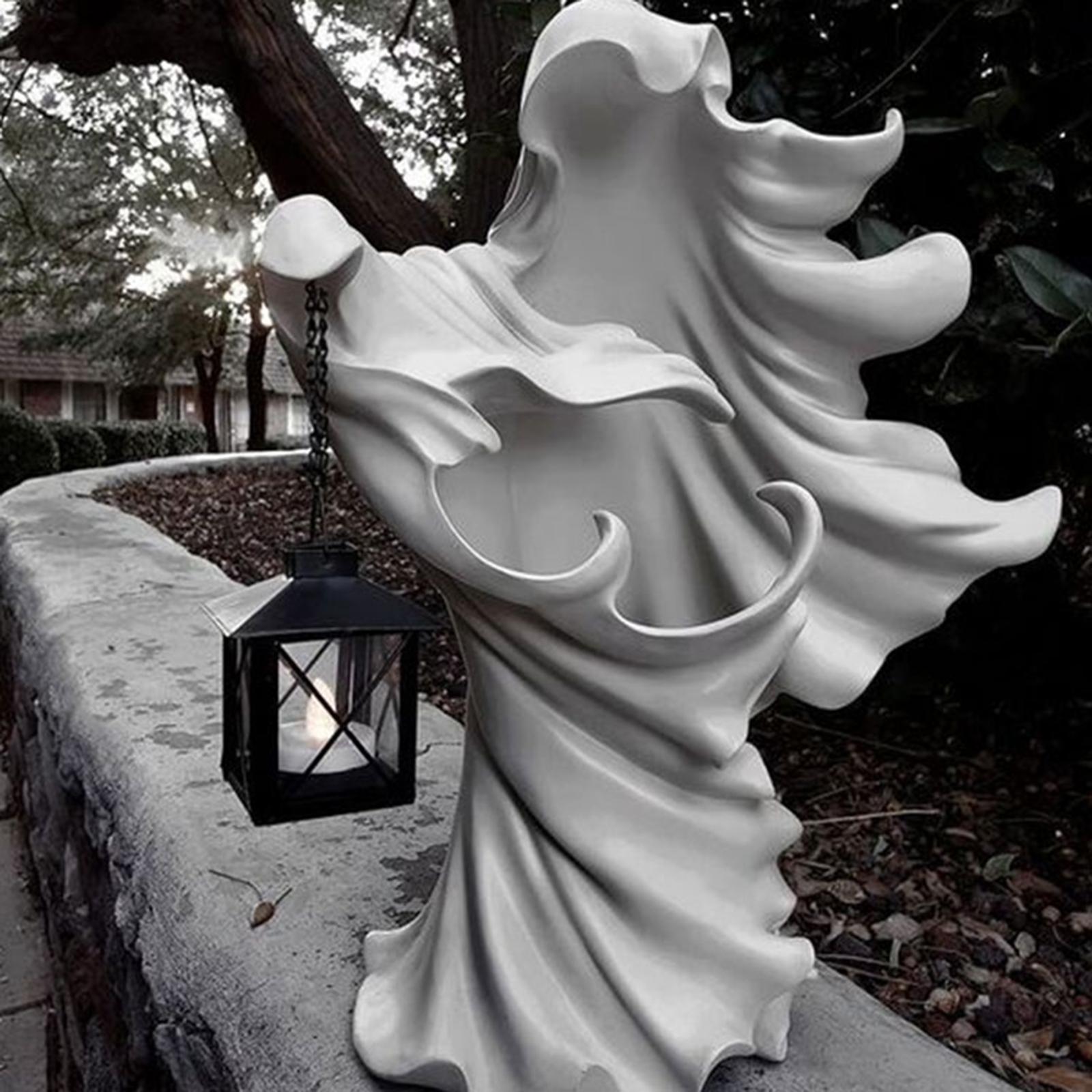 8" Resin Halloween Statue Figurine with Lantern Yard