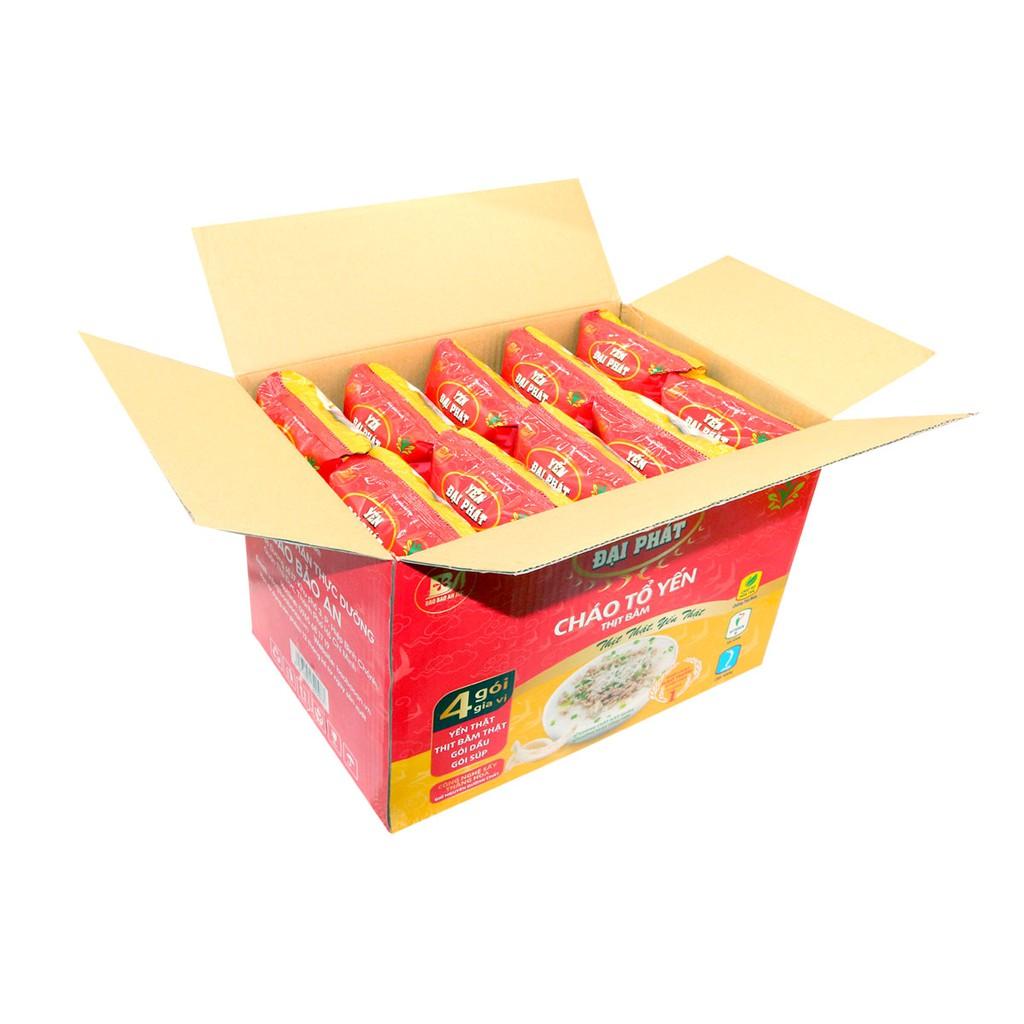 [Thùng 40 gói x 50gram] Cháo Tổ Yến Thịt Bằm - Yến Đại Phát, 4 gói gia vị, ăn liền, tiện lợi, thơm ngon.