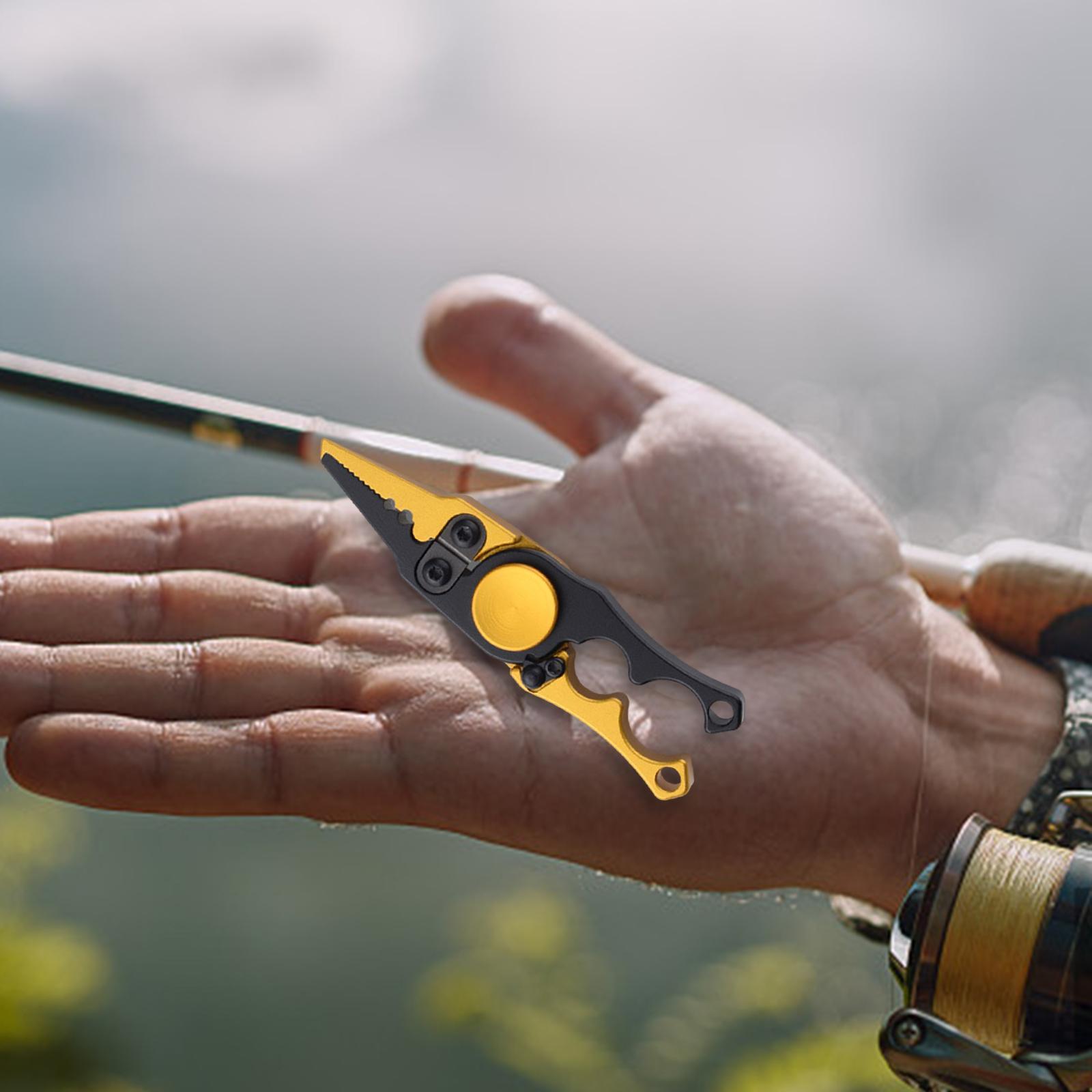 Fishing Pliers Scissors Aluminum Saltwater Resistant Accessories Portable Lightweight Line Cutter Hook Remover Equipment Gadget Fishing Tool