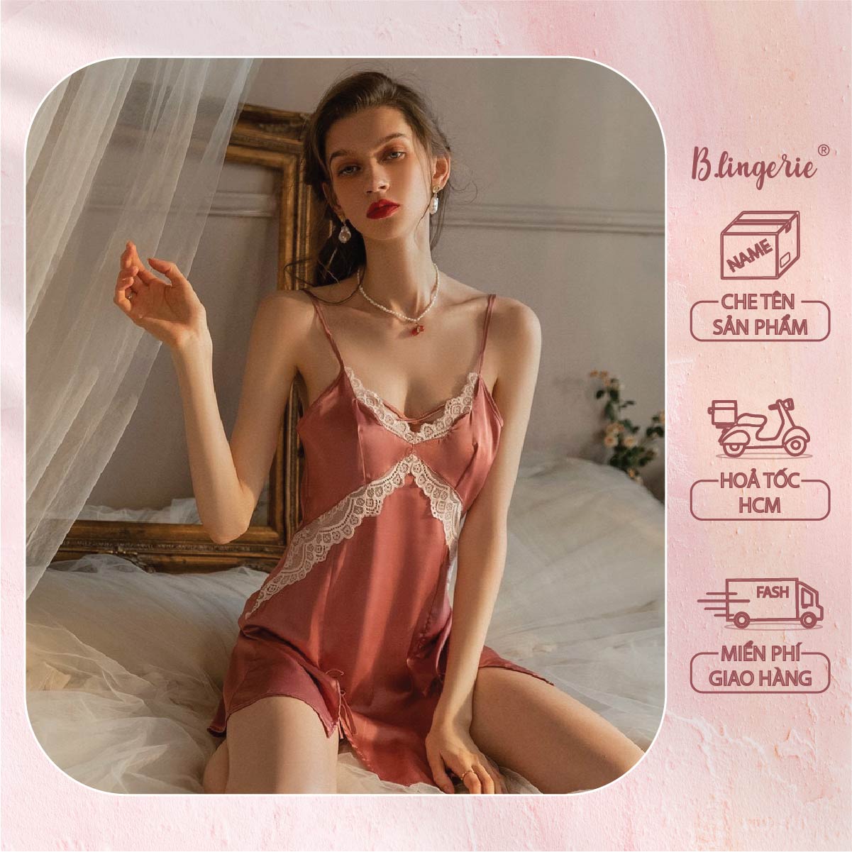 Váy Ngủ Lụa Dáng Suông Thanh Lịch - B.Lingerie