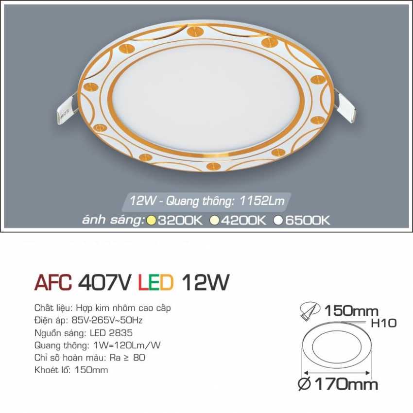 Đèn LED âm trần downlight Anfaco AFC 407V - Hàng chính hãng