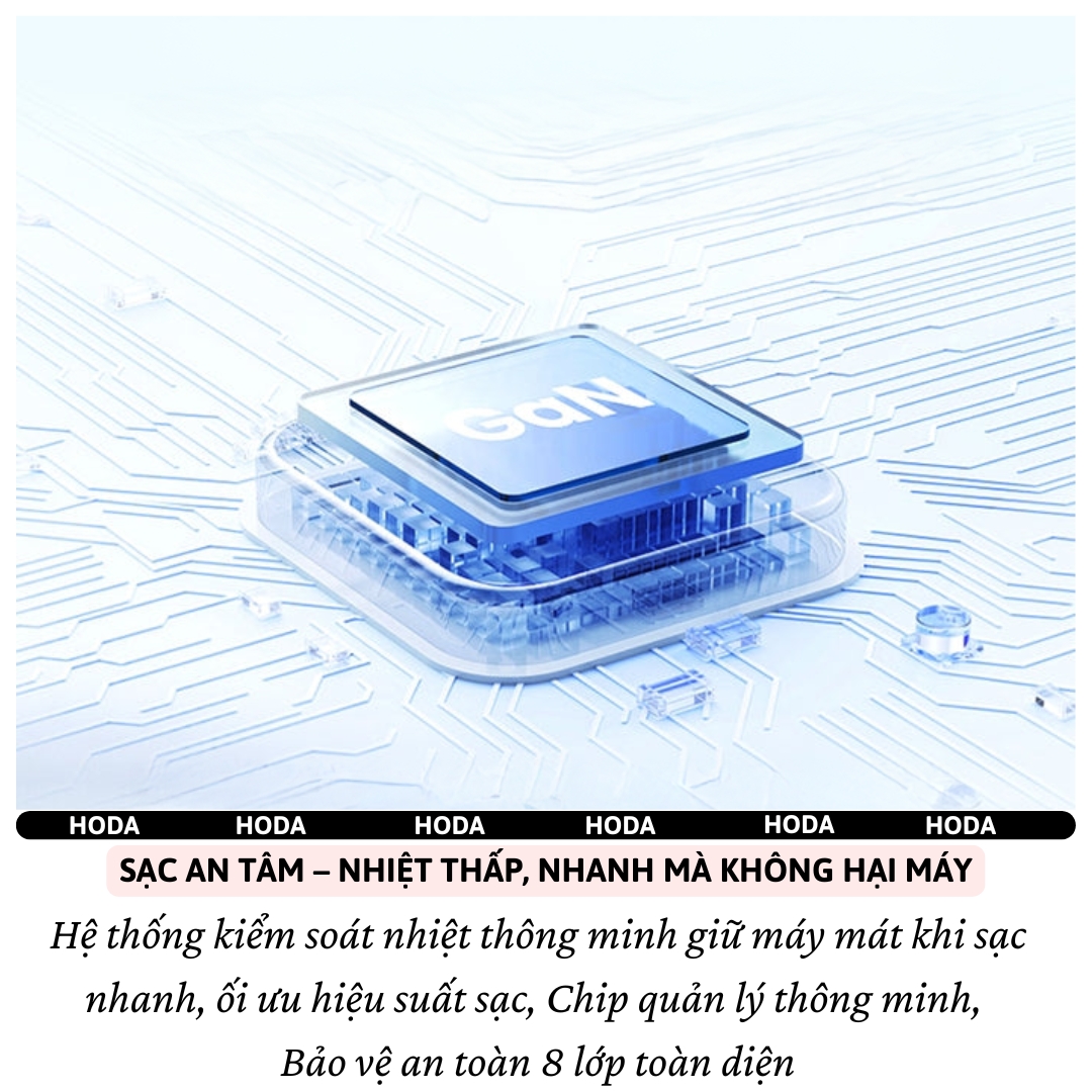 Pin sạc dự phòng sạc nhanh PD 22.5W 10.000mAh SafeCharge Multi-Protect Hoda Sạc 3 Thiết Bị, Tích Hợp Cáp Type-C &amp; L(iP) Sạc 3 Thiết Bị, 8 lớp bảo vệ an toàn – sạc mát, không hại pin - Hàng nhập khẩu