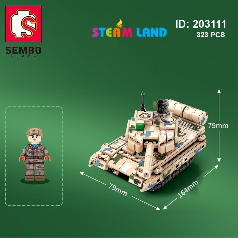 Đồ Chơi Lắp Ráp Xe Tăng Hạng Nhẹ Uy Lực Type 15 - SEMBO 203111