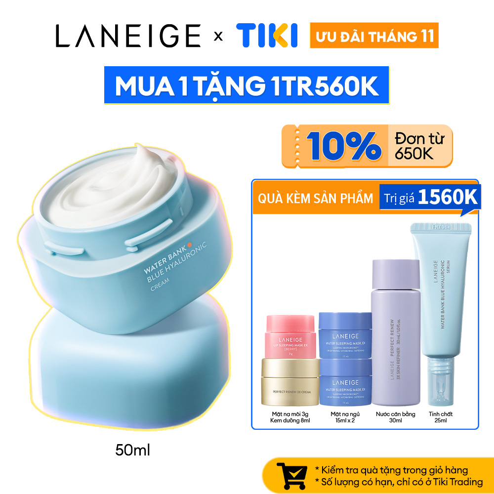 Kem Dưỡng Ẩm Dành Cho Da Thường Và Da Khô Laneige Water Bank Blue HA Cream Dry 50ml