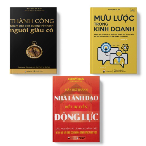 Sách PANDABOOKS combo 3 cuốn Thành công khám phá trở thành người giàu có+Mưu lược trong KD+Trở thành nhà lãnh đạo