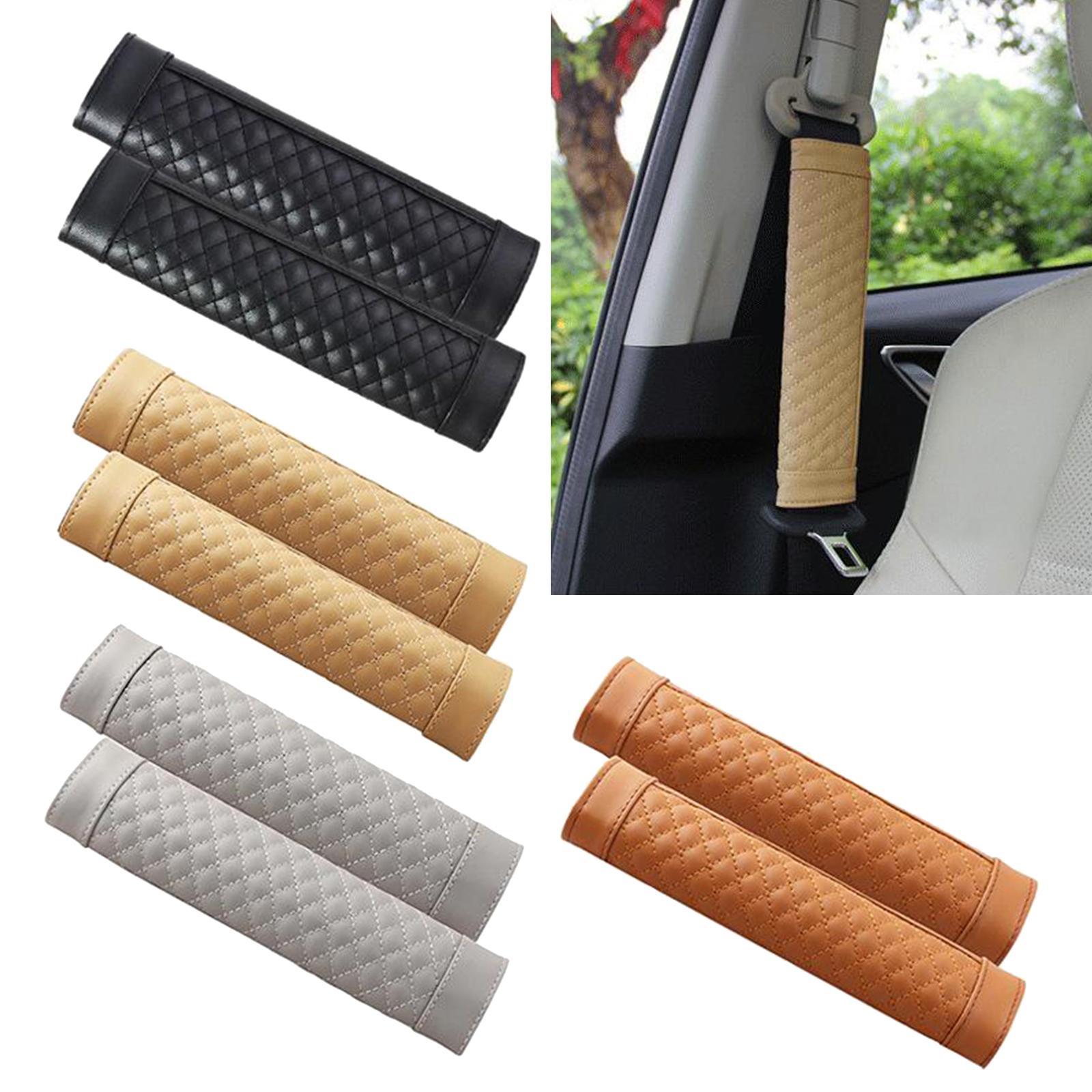 2pcs Stylish Driving Car PU Safety Seat Belt Pads Cover Protector black