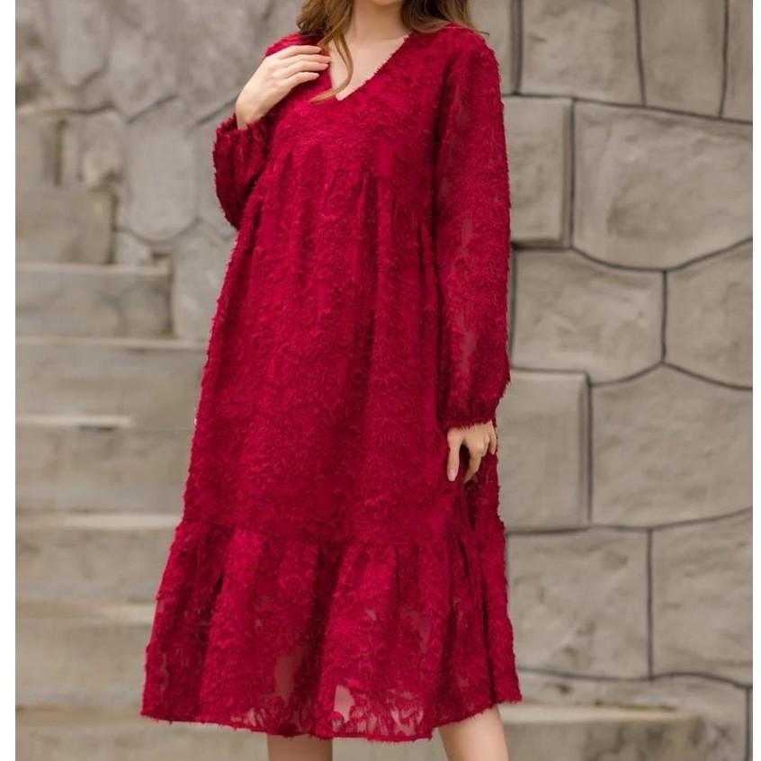 Váy bầu thời trang dự tiệc chất lụa tơ 40-65kg