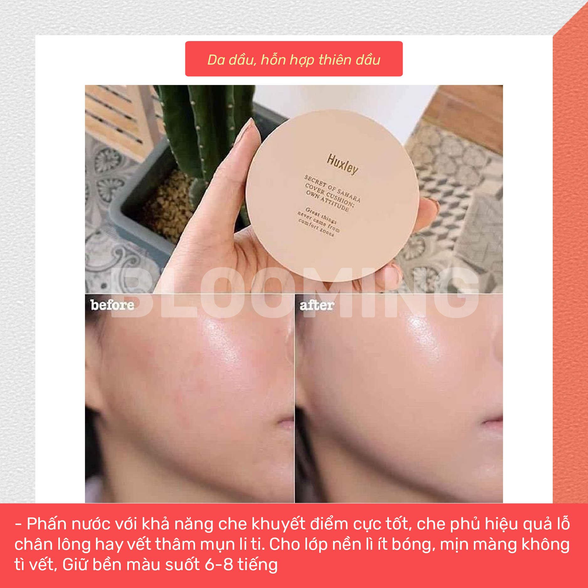 Phấn Nước Che Phủ Cao Huxley Cover Cushion Own Attitude SPF 23 PA++ 12g