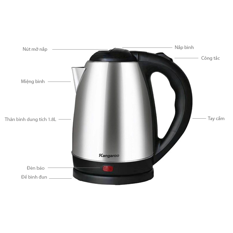 Bình đun siêu tốc Kangaroo KGWK18I2 - Hàng chính hãng