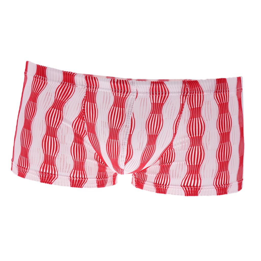 26-35inch Men's Sexy Open Pouch See Through Underwear Boxers Brief UnderUnderpants Gifts