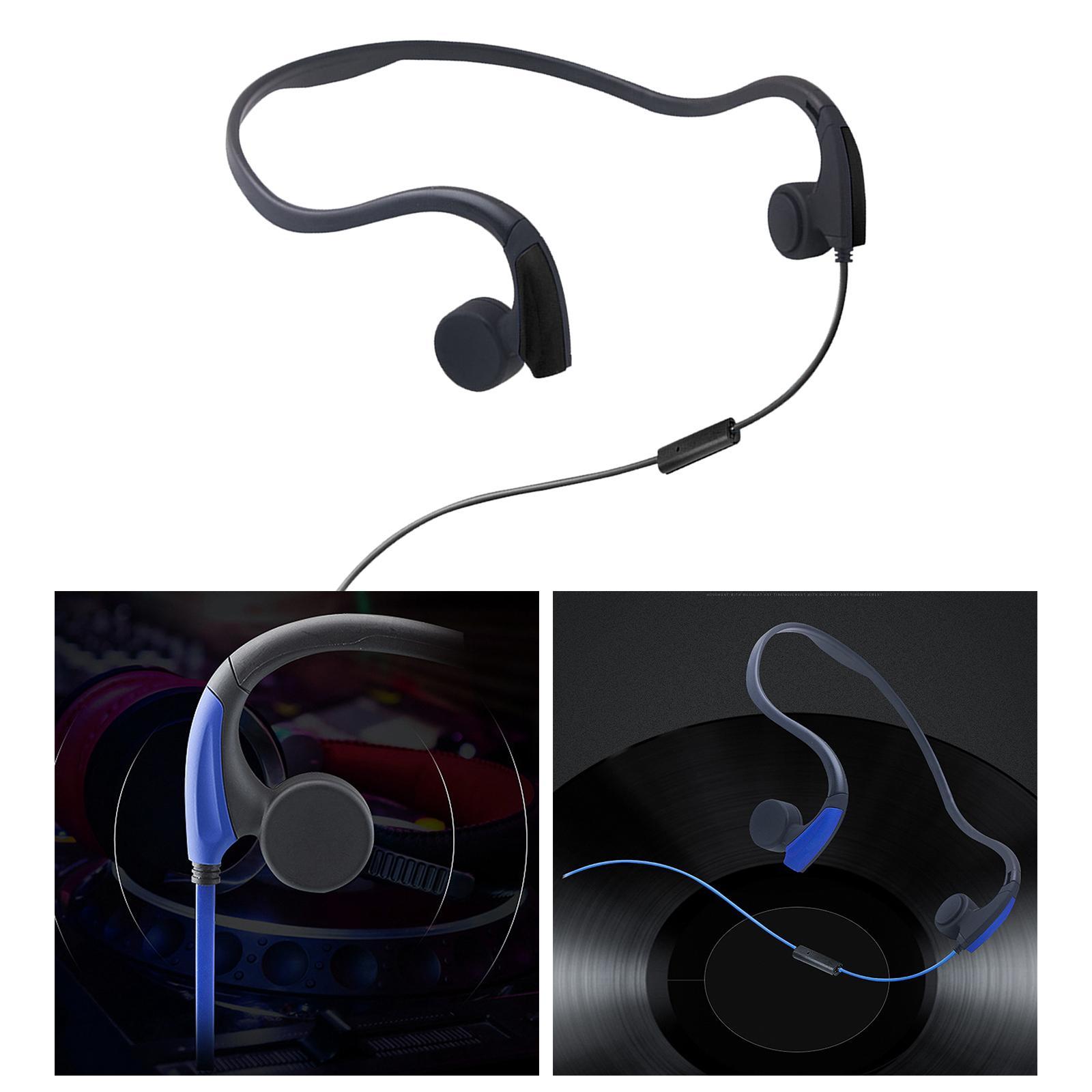 Bone Conduction Wired Headset Voice Control with Mic Neckband Headset Headphones Earphone for Running Sports Mobile Phones Game Music