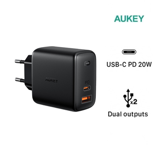 Cốc Sạc Nhanh AUKEY PA-B3 Cổng Type C Power Delivery 65W - Hàng chính hãng