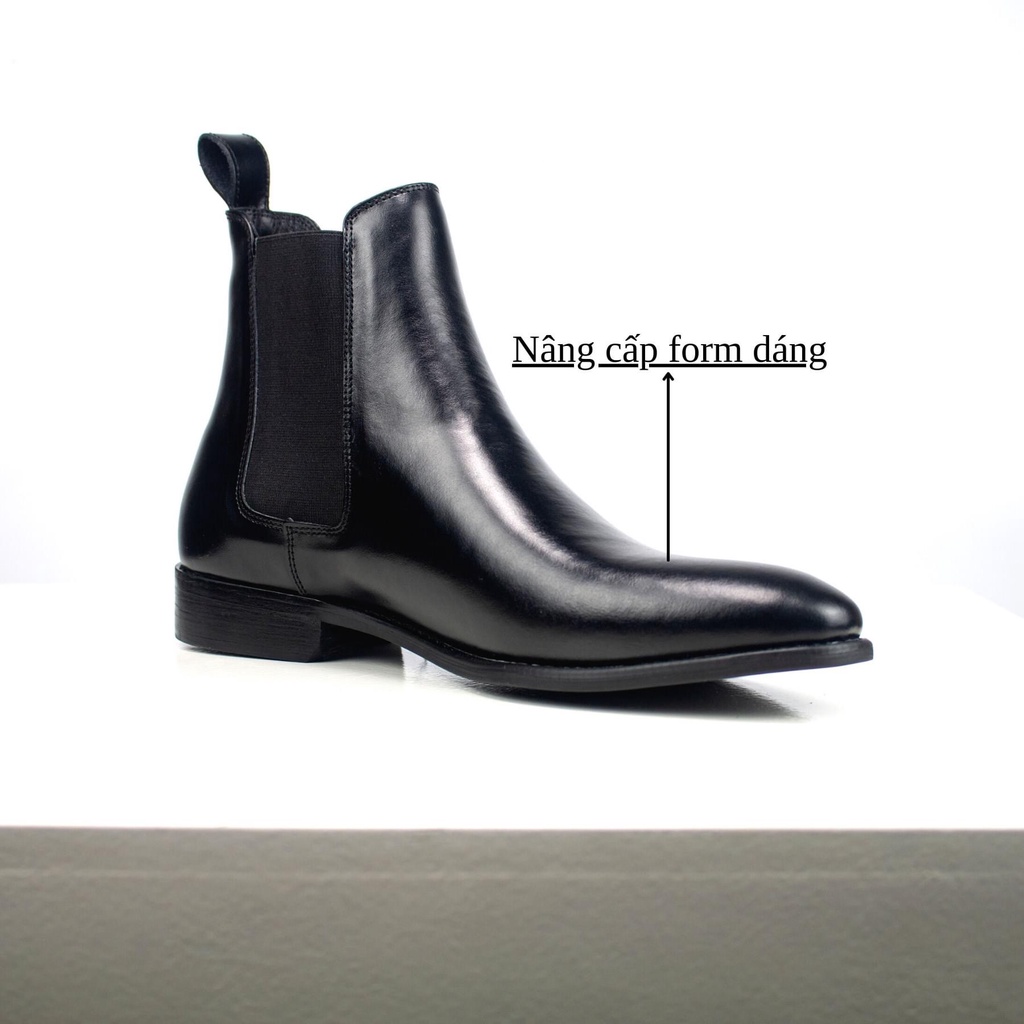 Giày Boots Nam chealse boot Cổ Cao Da Bò Thật đế phip gỗ Cao Cấp, CHELSEA Boot Nam Cổ Cao Phong Cách THE BEATLES Da Thật Mũi Nhọn Đế Phíp Văn Phòng