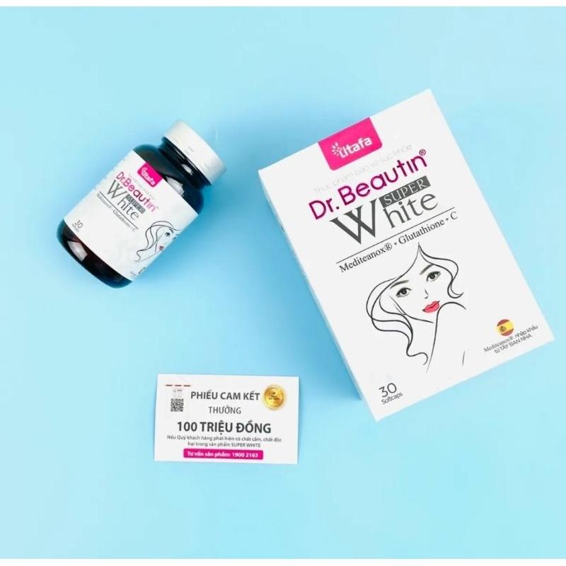 Viên uống trăng da, giảm thâm nám DR. BEAUTIN SUPER WHITE - Hộp 30 viên. Chống lão hóa da, mờ nám, giảm thâm, trắng da