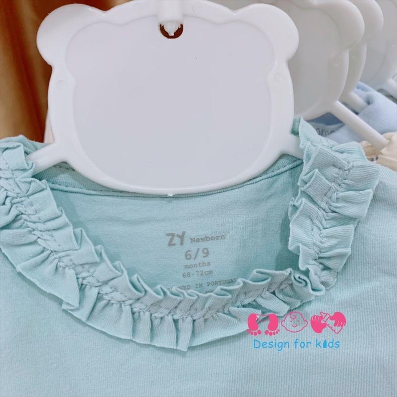 Body chip dài tay cổ bèo, cổ sen xuất dư vải ORGANIC COTTON xinh yêu cho bé gái