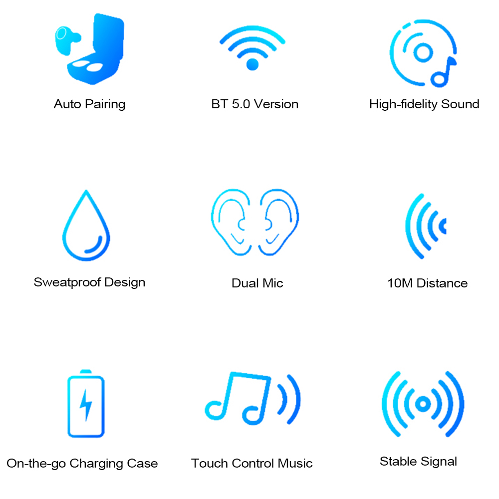 Tai Nghe Thể Thao Nhét Tai Không Dây SQ-W1 Bluetooth 5.0 TWS Điều Khiển Cảm Ứng Có Mic Sạc