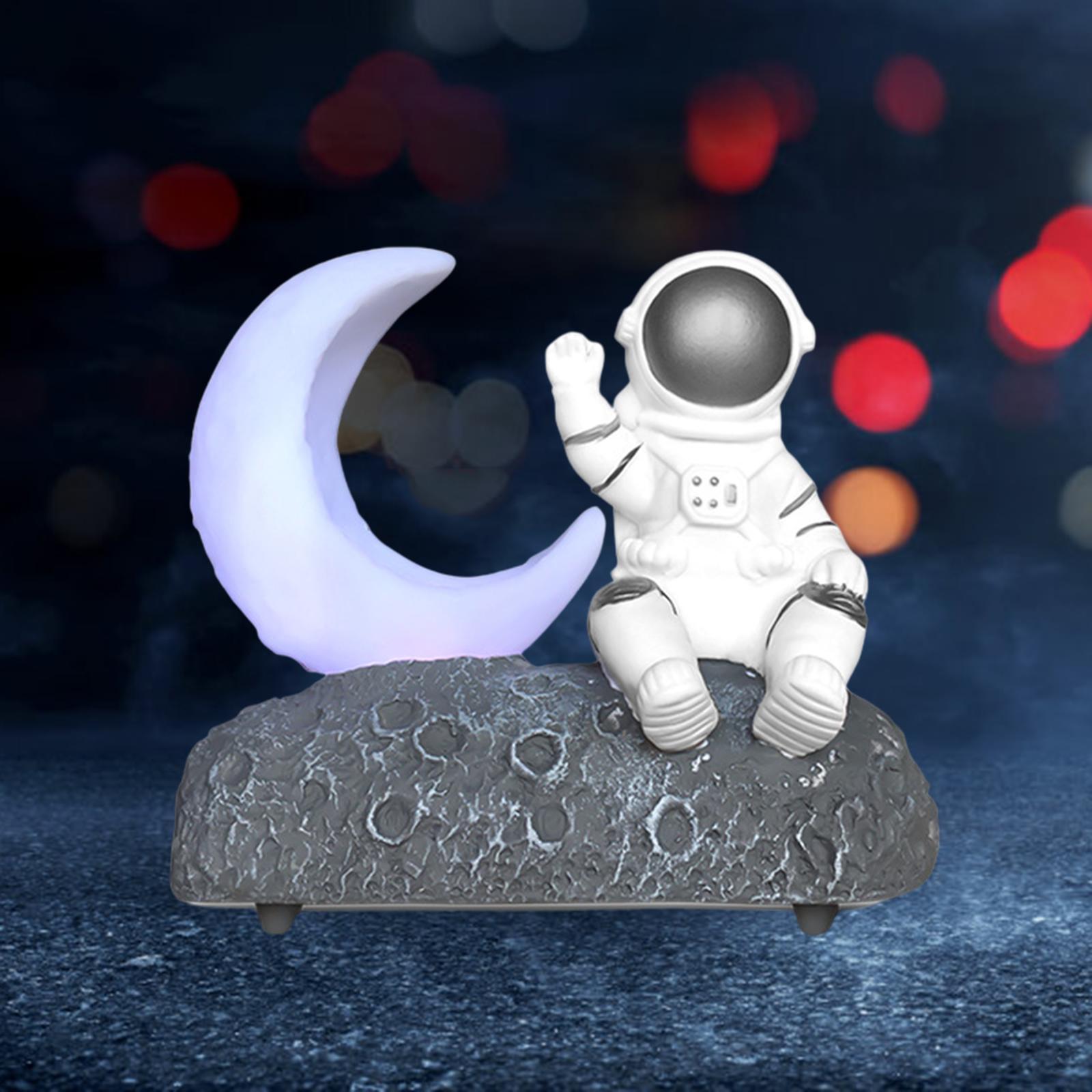 Moon Light Astronaut Bluetooth Speaker with LED Lantern Stereo Sound FM Radio for Kids Girls Boys Birthday Bedroom Home Decoration Christmas