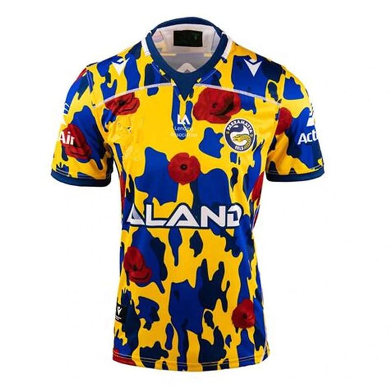 2021-2022 Parramatta Eels Sân nhà / Sân khách / Anzac / Huấn luyện / Áo bóng bầu dục bản địa / Thay thế - Cỡ Nam: S-5XL Color: 2021 Anzac Size: S