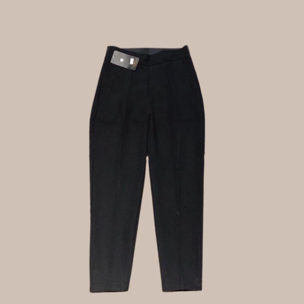 Quần baggy nữ quần dài nữ chất tuyết mưa cập cao chun co dán sau mấy đen