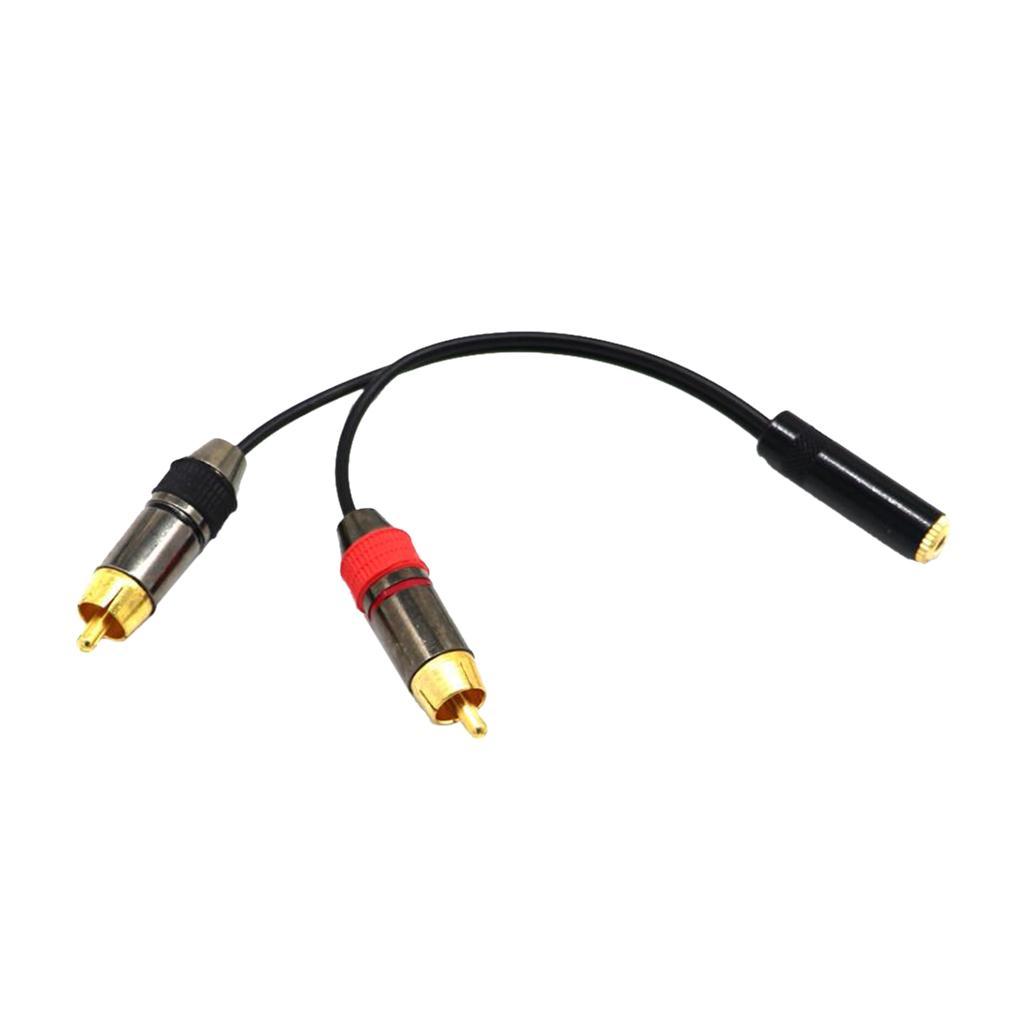 Gold-Plated 3.5mm Female to 2 RCA Male Y Splitter Audio Adapter Cable