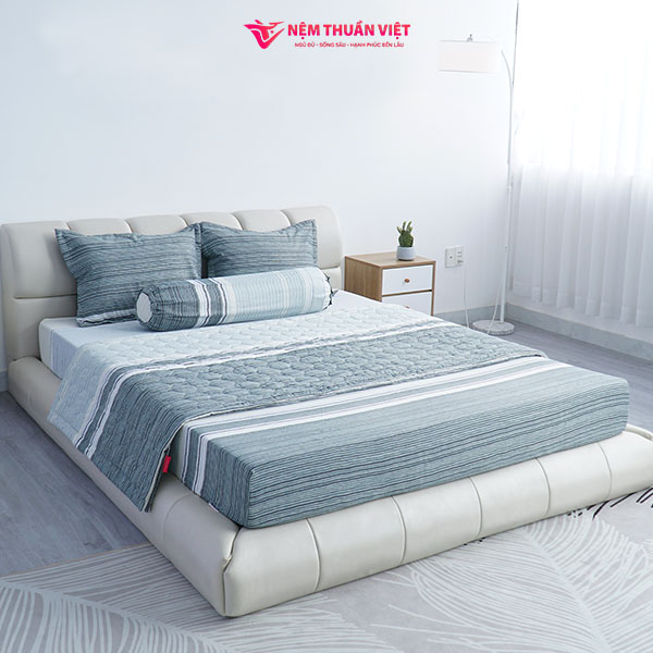 Bộ Chăn Ga Gối Tencel Luxury Thuần Việt – Họa Tiết Kẻ 01