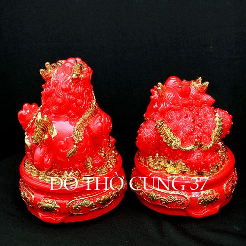 CÓC + TỲ HƯU phong thủy màu đỏ