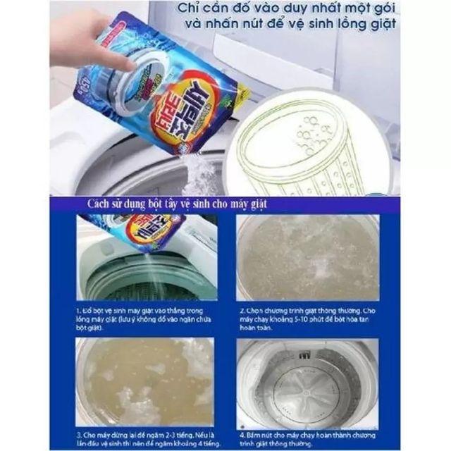 Combo 2 gói bột tẩy vệ sinh lồng máy giặt Hàn Quốc
