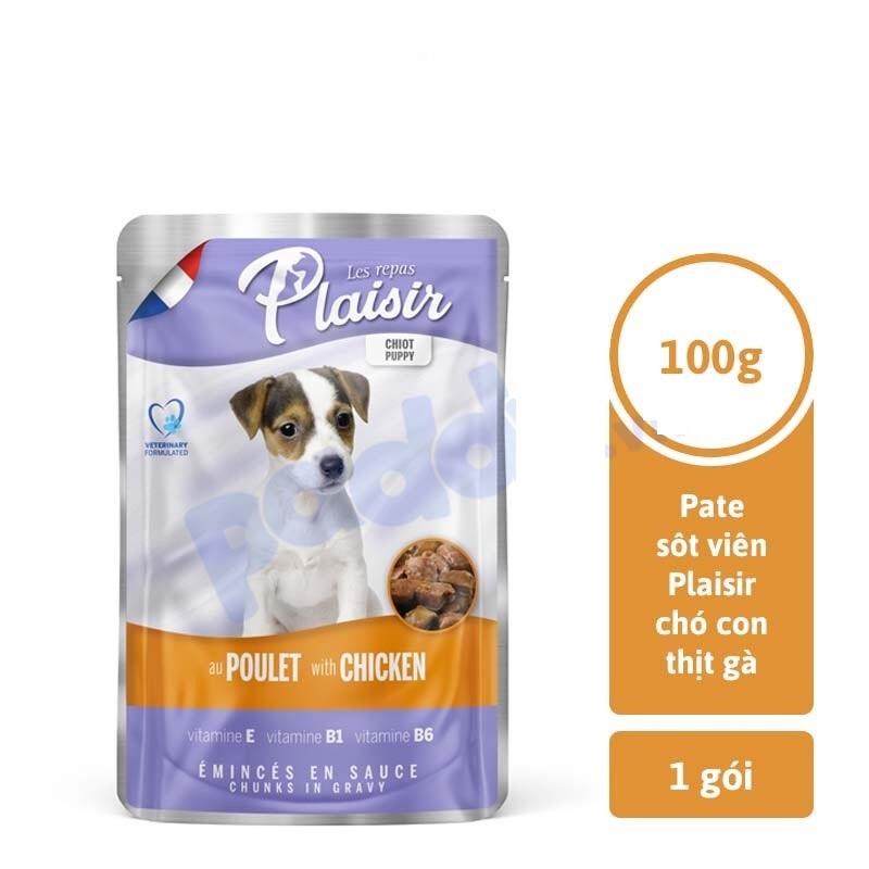 Pate PLAISIR Sốt Viên Dành Cho CHÓ Xuất Xứ Pháp Mùi Vị Thơm Ngon Bổ Dưỡng 100g
