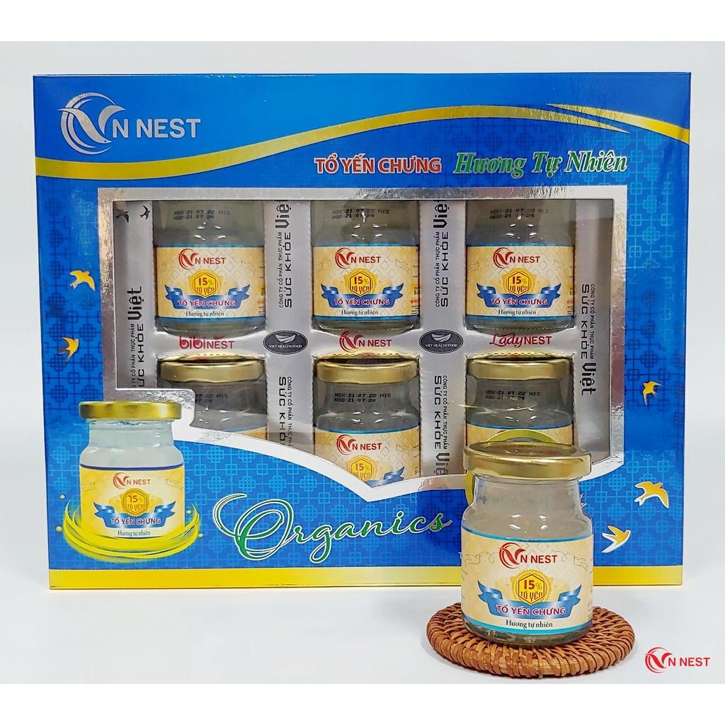 Yến Chưng Sẵn Đường Phèn Hương Tự Nhiên 15% (Lốc 6 Lọ x 70ml) - Vnnest