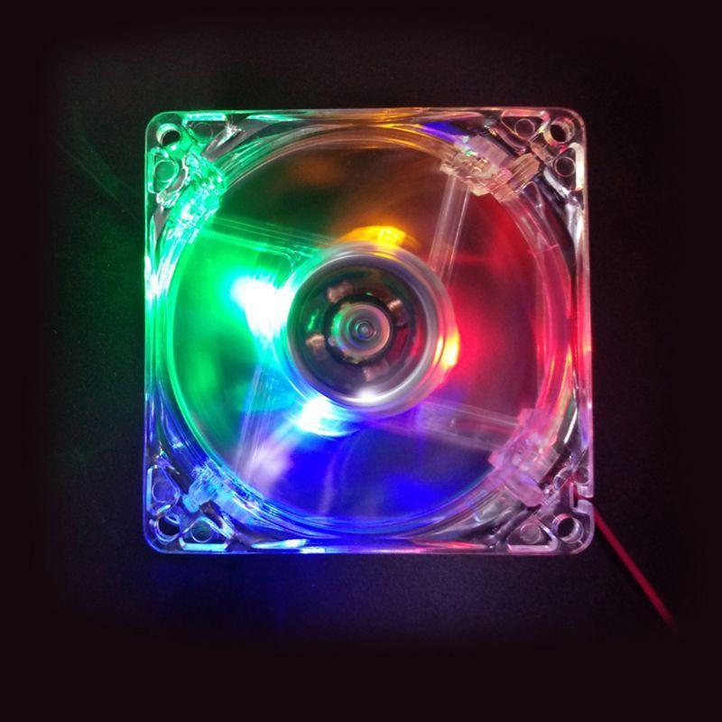 1 Quạt Tản Nhiệt 8cm 12v Có Đèn Led Cho Máy Tính