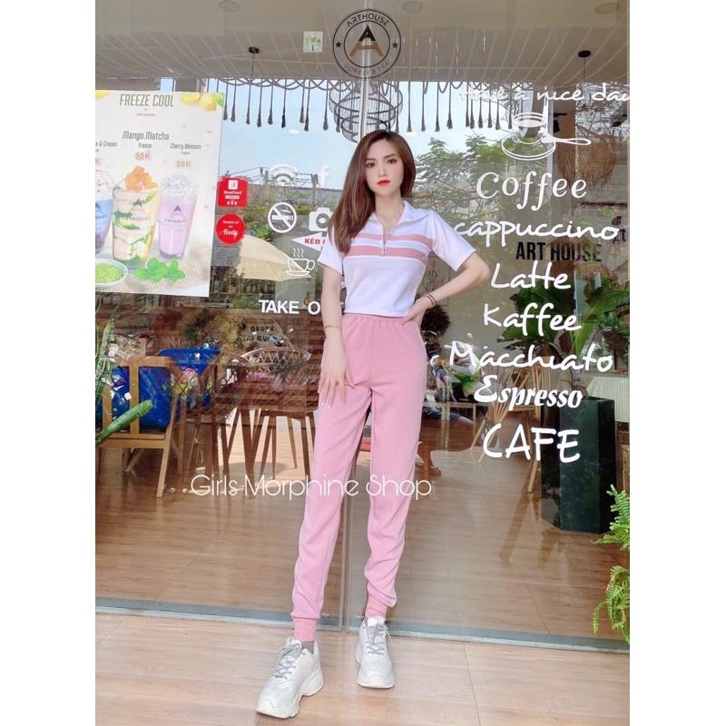 BỘ THỂ THAO TAY NGẮN - ẢNH THẬT SHOP CHỤP - THUN POLY DÀY MỊN ĐẸP - SIZE S M L