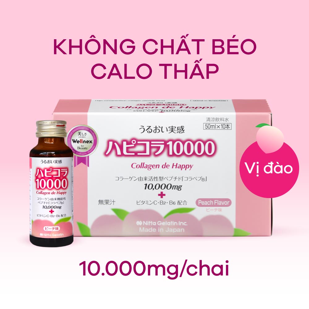 Collagen nước đậm đặc De Happy 10.000 mg Tăng sức độ đàn hồi, giảm nếp da, làm chậm quá trình lão hóa da, khớp, tăng cường sức khỏe tổng thể - QuaTangMe Extaste