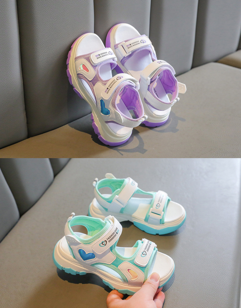 Giày Sandals đế bằng cho bé gái, giày thể thao siêu nhẹ, chống trơn – GSD9008