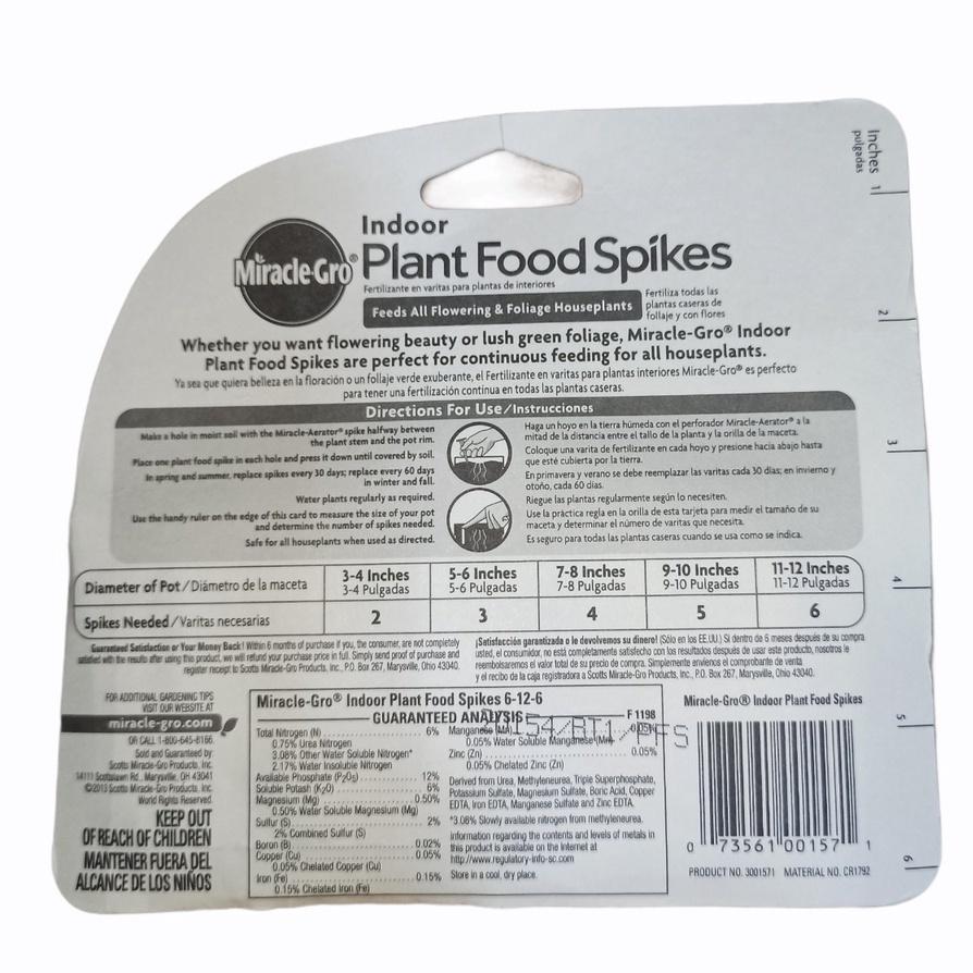 Phân que Plant Food Spikes 48 que, NPK 6-12-6 Nhập khẩu Mỹ rất tốt cho Lan và cây cảnh, tan chậm 2tháng