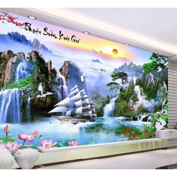 Tranh dán tường thuận buồm xuôi gió PT43(100x150cm)